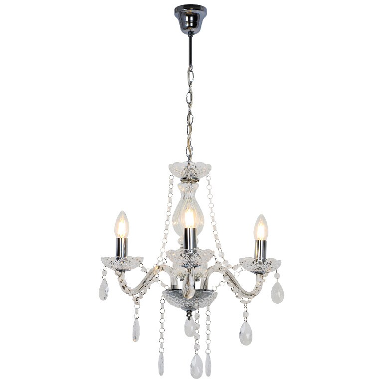 Lustra tip pendul, Argintiu/Transparent, 40 W, 3 x E14  GoodHome Gacruz