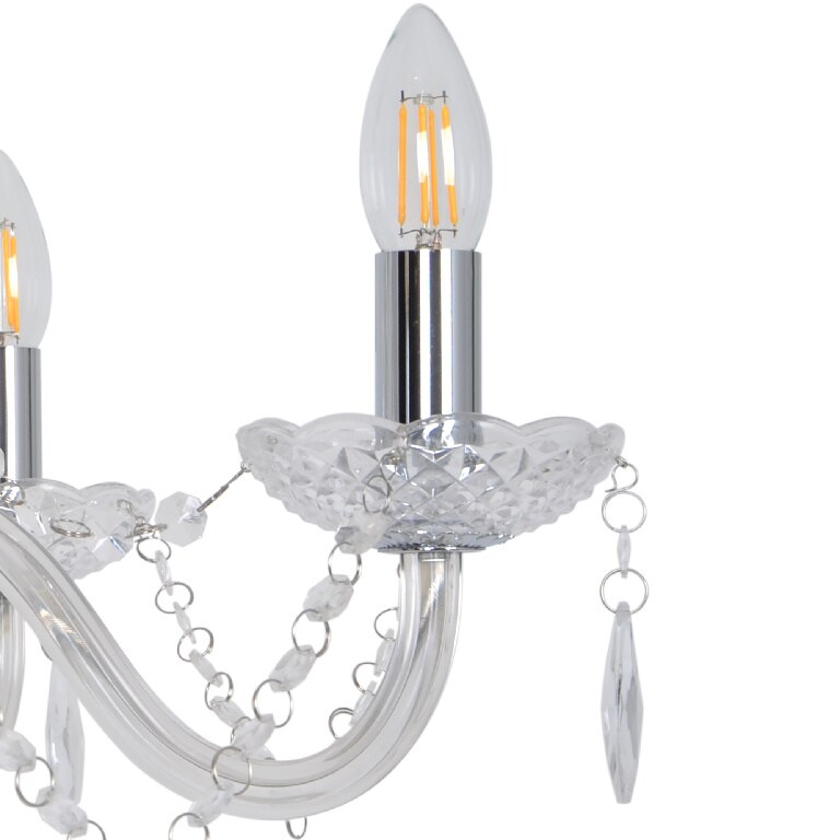 Lustra tip pendul, Argintiu/Transparent, 40 W, 3 x E14  GoodHome Gacruz