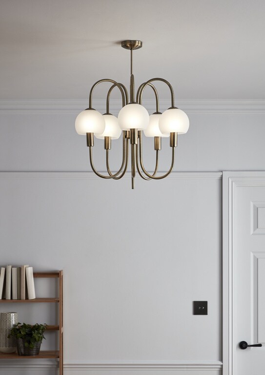 Lustra tip pendul, Auriu, 28 W, 5 x E14  GoodHome Gammont