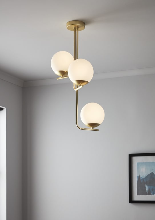 Lustra tip pendul, Auriu, 10 W, 3 x E14  GoodHome Baldaz