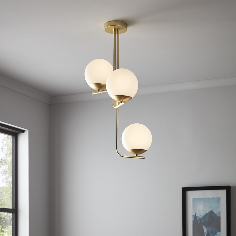 Lustra tip pendul, Auriu, 10 W, 3 x E14  GoodHome Baldaz