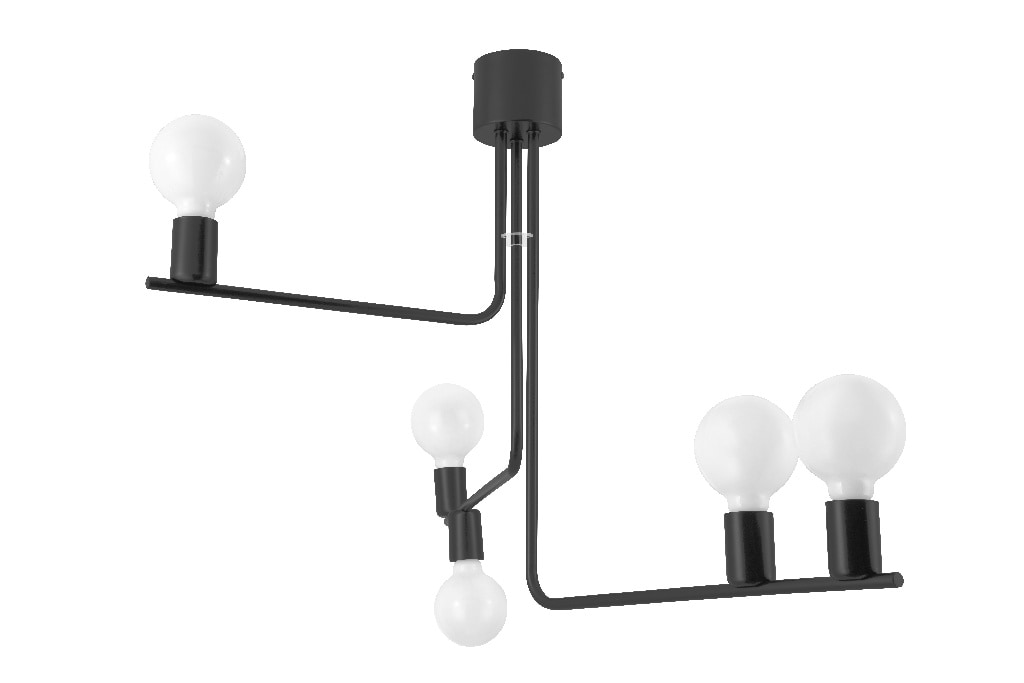 Lustra tip pendul, Negru, 60 W, 5 x E27  GoodHome Darrah