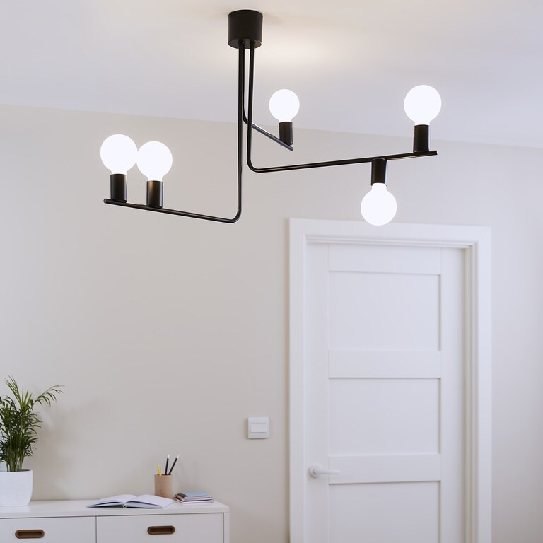Lustra tip pendul, Negru, 60 W, 5 x E27  GoodHome Darrah