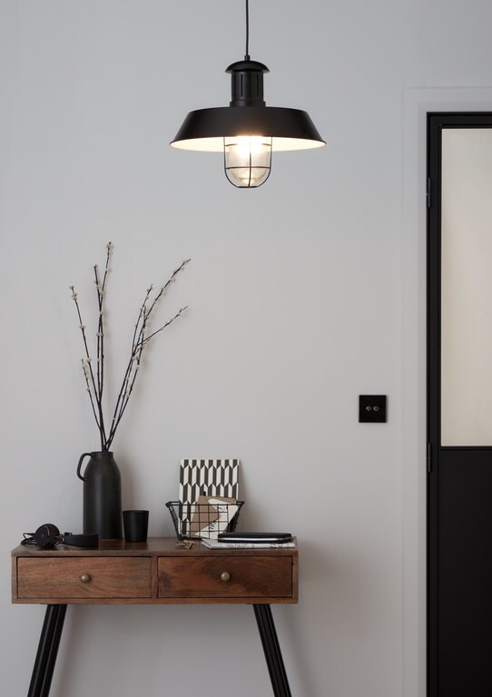 Lustra tip pendul, Negru, 40 W, 1 x E27  GoodHome Genly