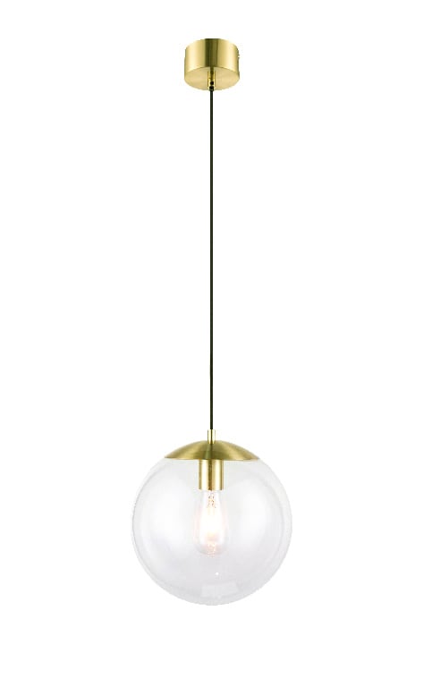 Lustra tip pendul, Transparent/Alama, 28 W, 1 x E27  GoodHome Dacite