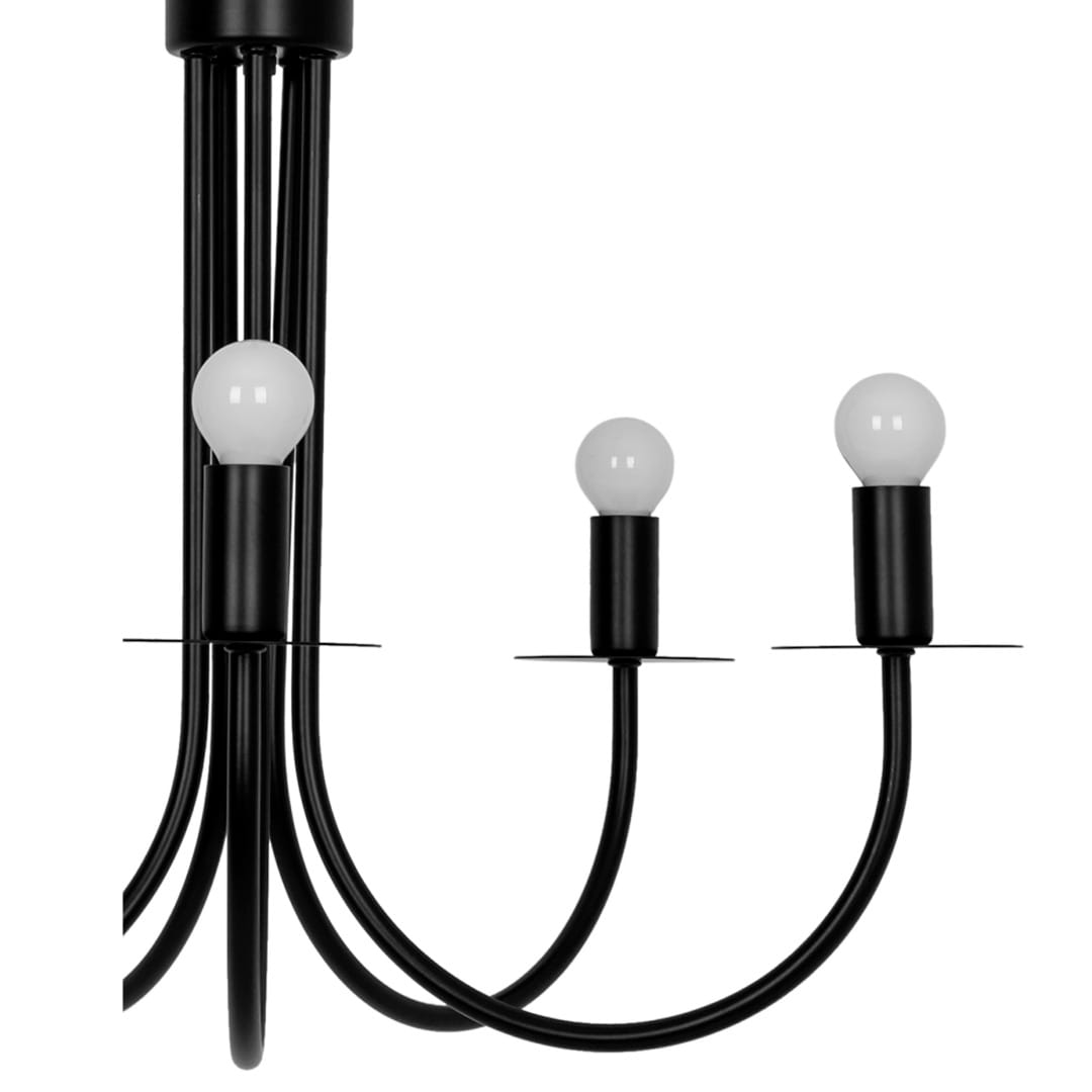 Candelabru, Negru, 28 W, 5 x E14  GoodHome Mashatu