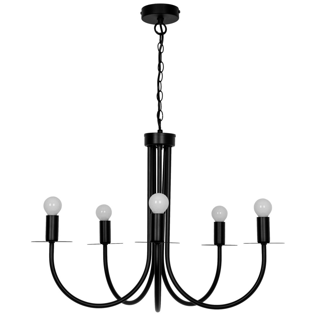 Candelabru, Negru, 28 W, 5 x E14  GoodHome Mashatu