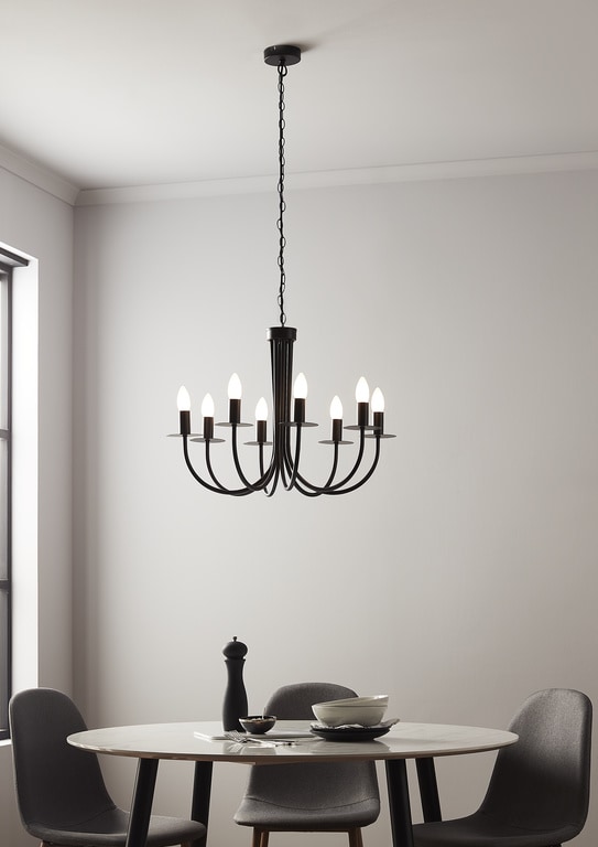 Candelabru, Negru, 28 W, 5 x E14  GoodHome Mashatu