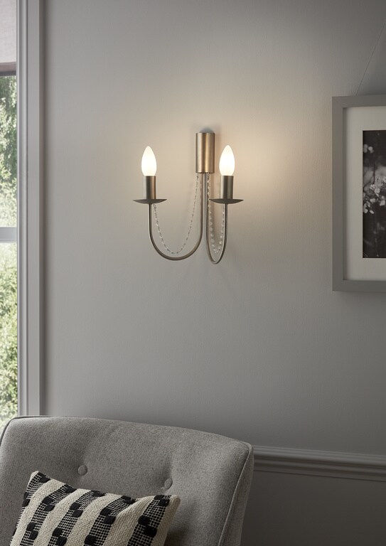 Aplica incandescent, 2 becuri, E14, 56 W  GoodHome Suhel