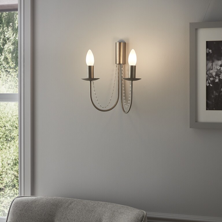 Aplica incandescent, 2 becuri, E14, 56 W  GoodHome Suhel