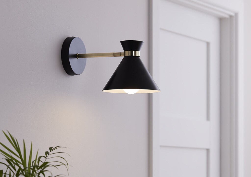 Aplica incandescent, neagra, 1 bec, E27, 28 W  GoodHome Apennin