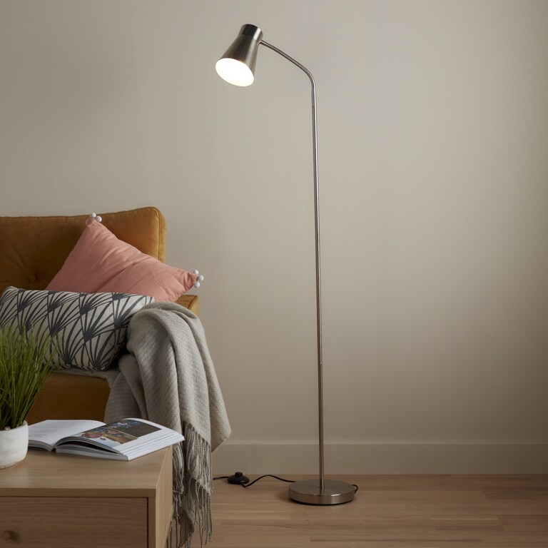 Lampadar Argintiu, E27, 10 W, 165 cm  GoodHome Hentage