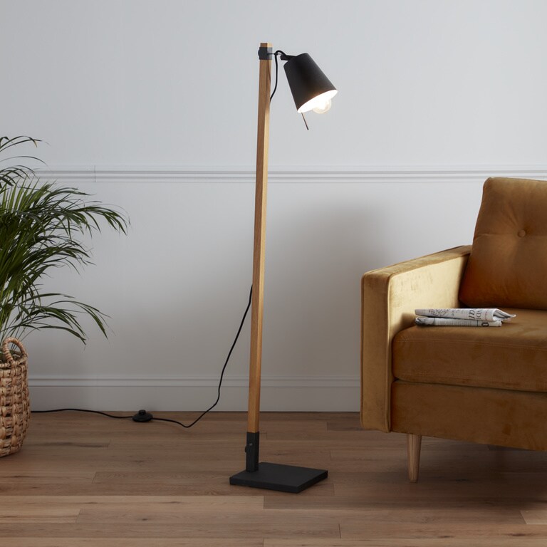 Lampadar GOODHOME Menonry, 40W, E27, 165cm, negru
