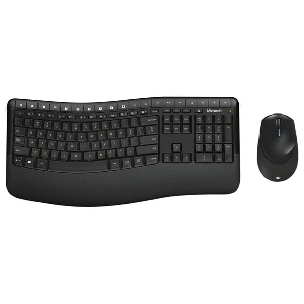 Kit tastatura si mouse Wireless MICROSOFT Comfort Desktop 5050, USB, Layout US, negru