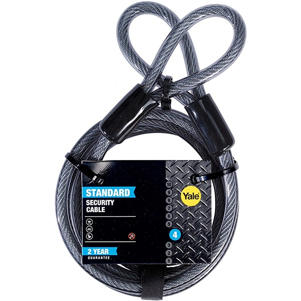 Antifurt bicicleta cu cablu YALE, 220cm, otel, gri-negru