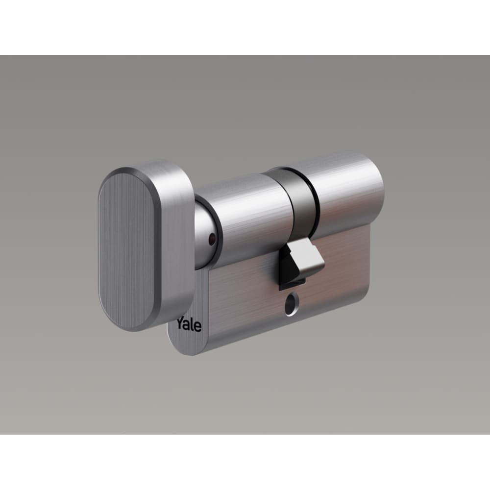 Cilindru de siguranta YALE 600 Gemini, 30 x 30 mm, nichel, cu buton, 5 chei
