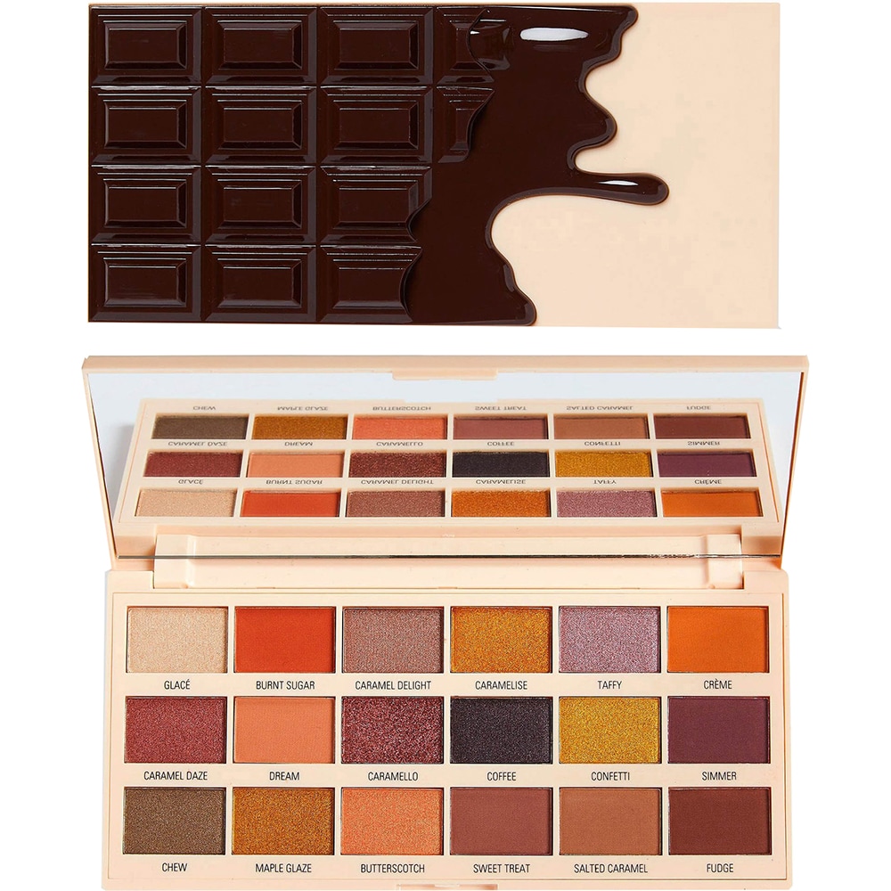 Paleta farduri MAKEUP REVOLUTION I Heart, Caramel Nudes Chocolate, 18g