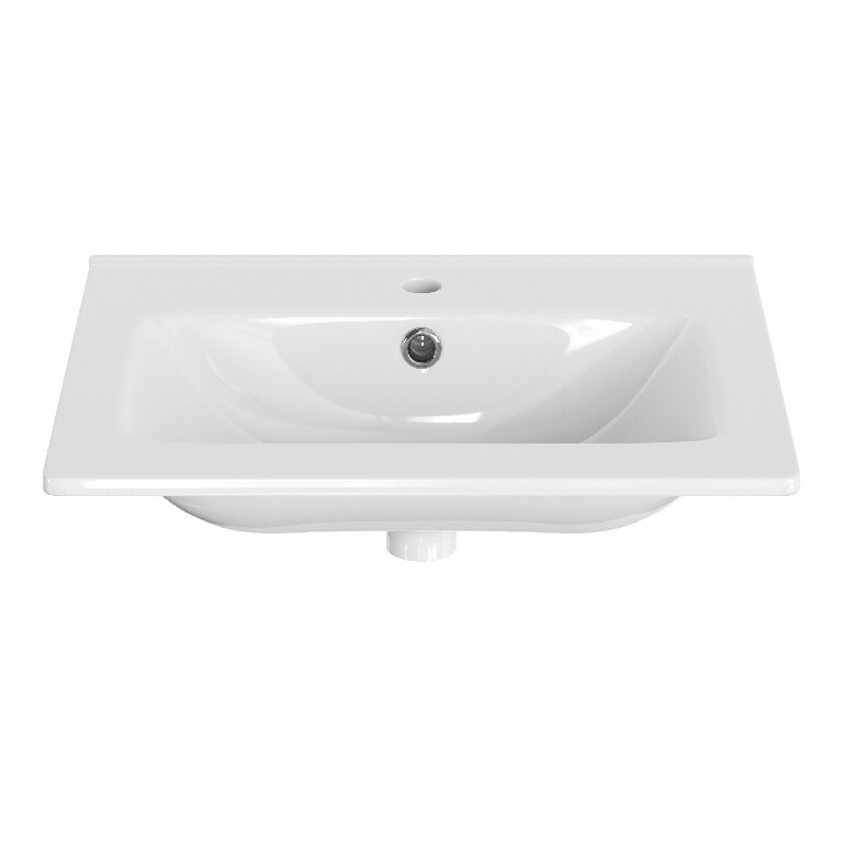 Lavoar baie ceramica, alb lucios, montare pe blat, 60 cm   GoodHome Pyxis