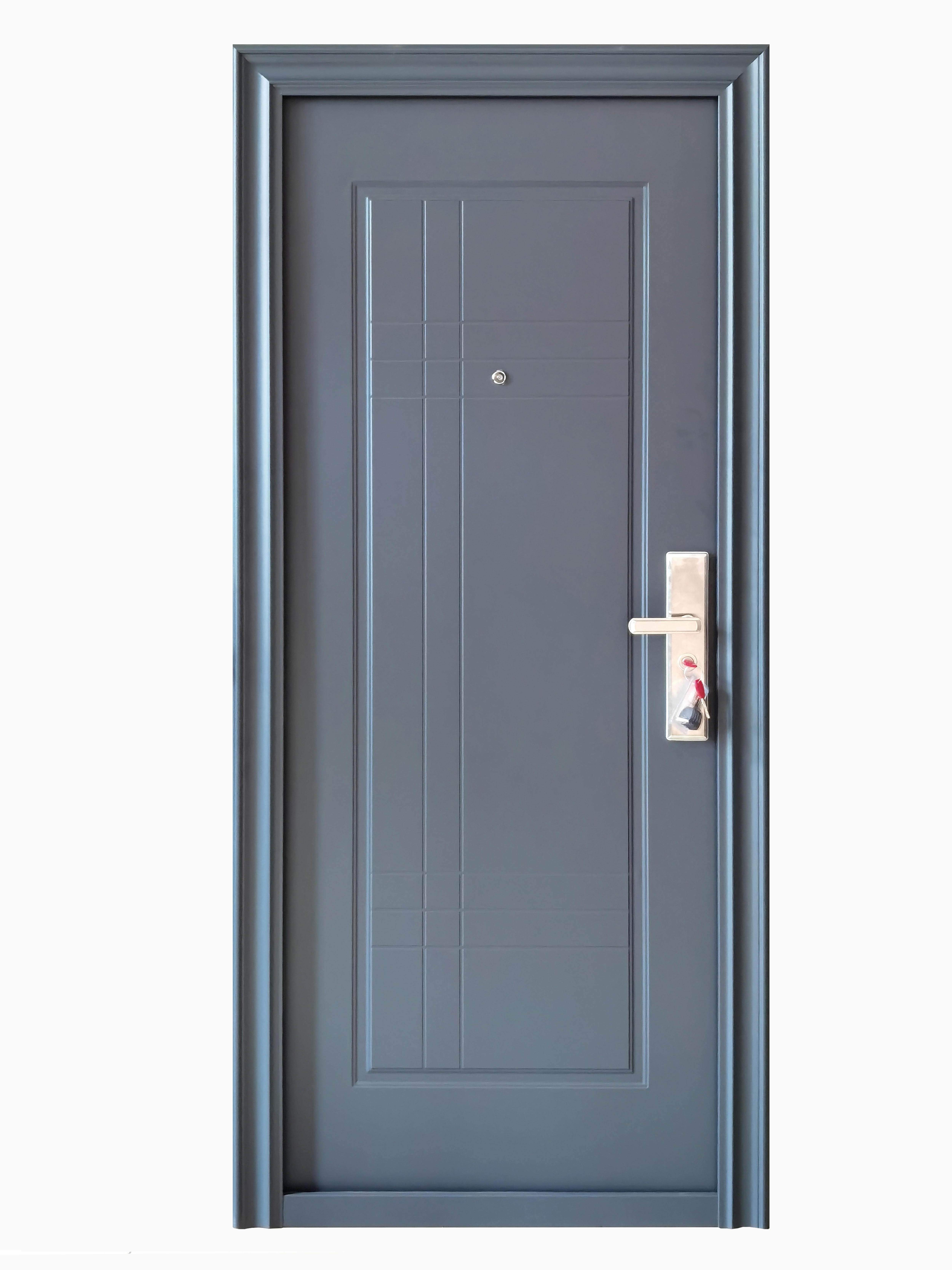 Usa de intrare pentru apartament Lines, fara geam, stanga, otel, 88 x 205 cm, antracit