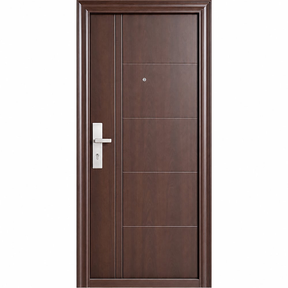 Usa exterior Flavia, fara geam, stanga, metal, 90 x 205 cm, nuc