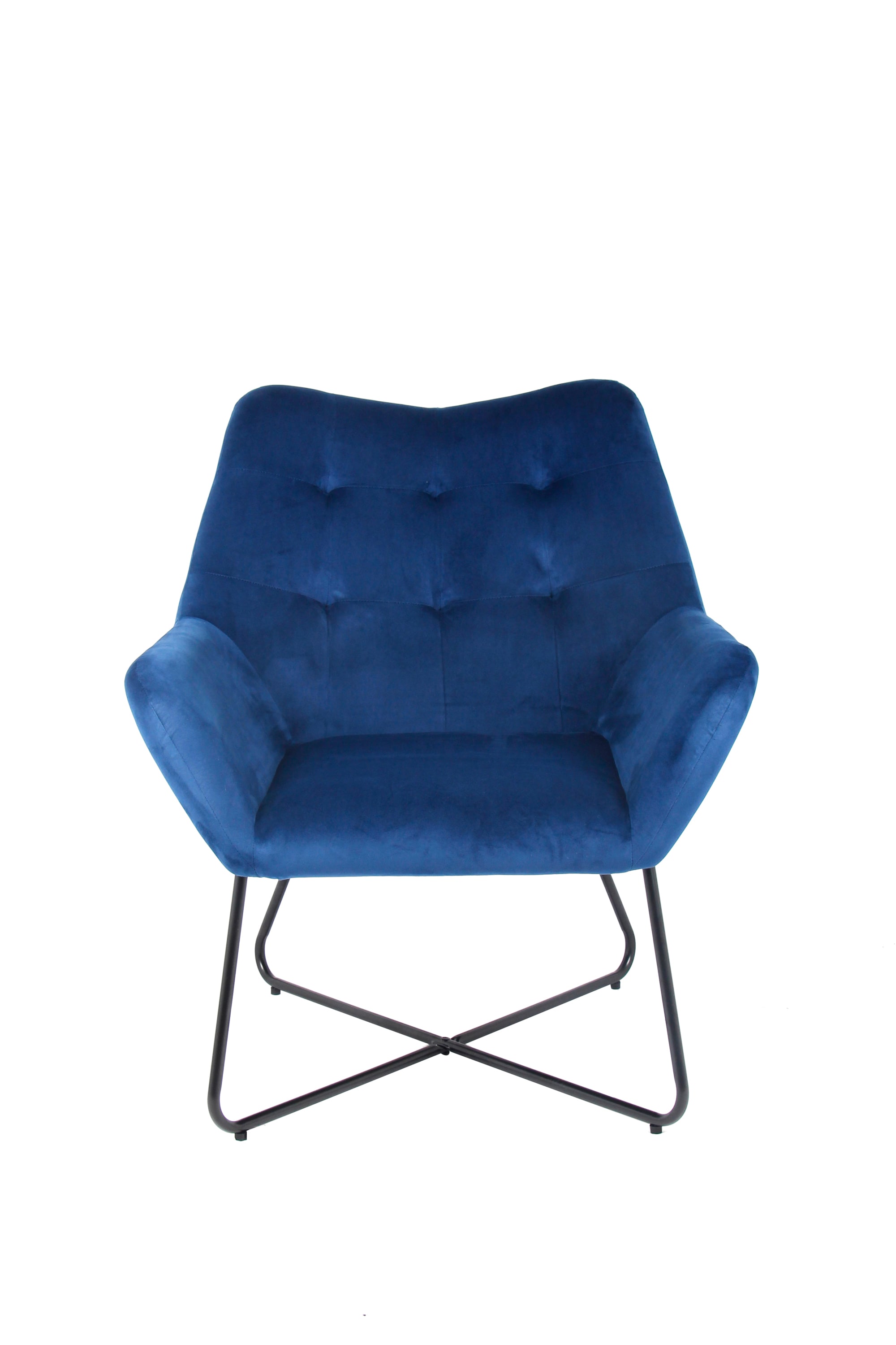 Fotoliu albastru, catifea, 86.5 x 80 x 75 cm  Turio