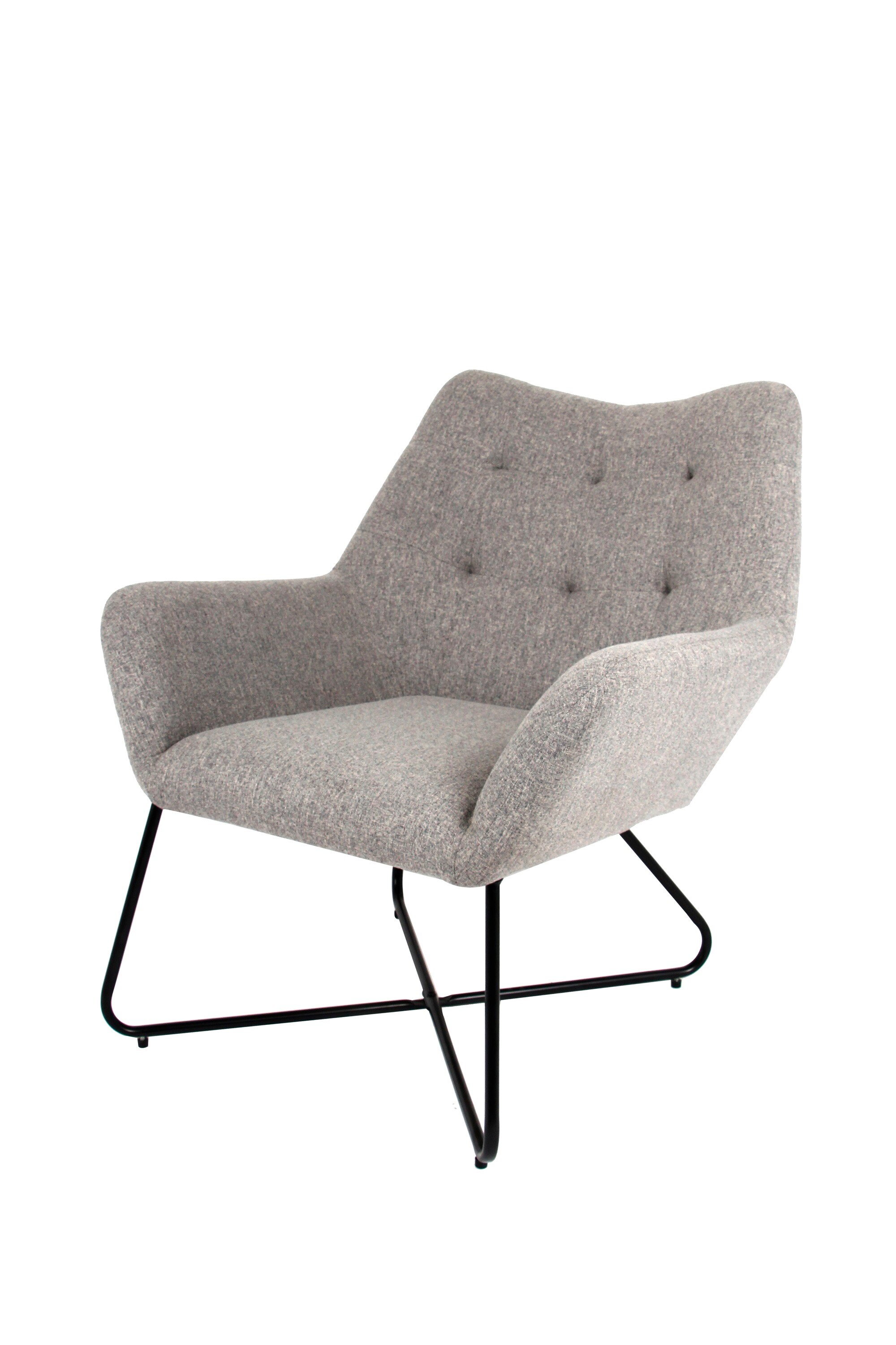 Fotoliu gri, panza, 86.5 x 80 x 75 cm  Turio