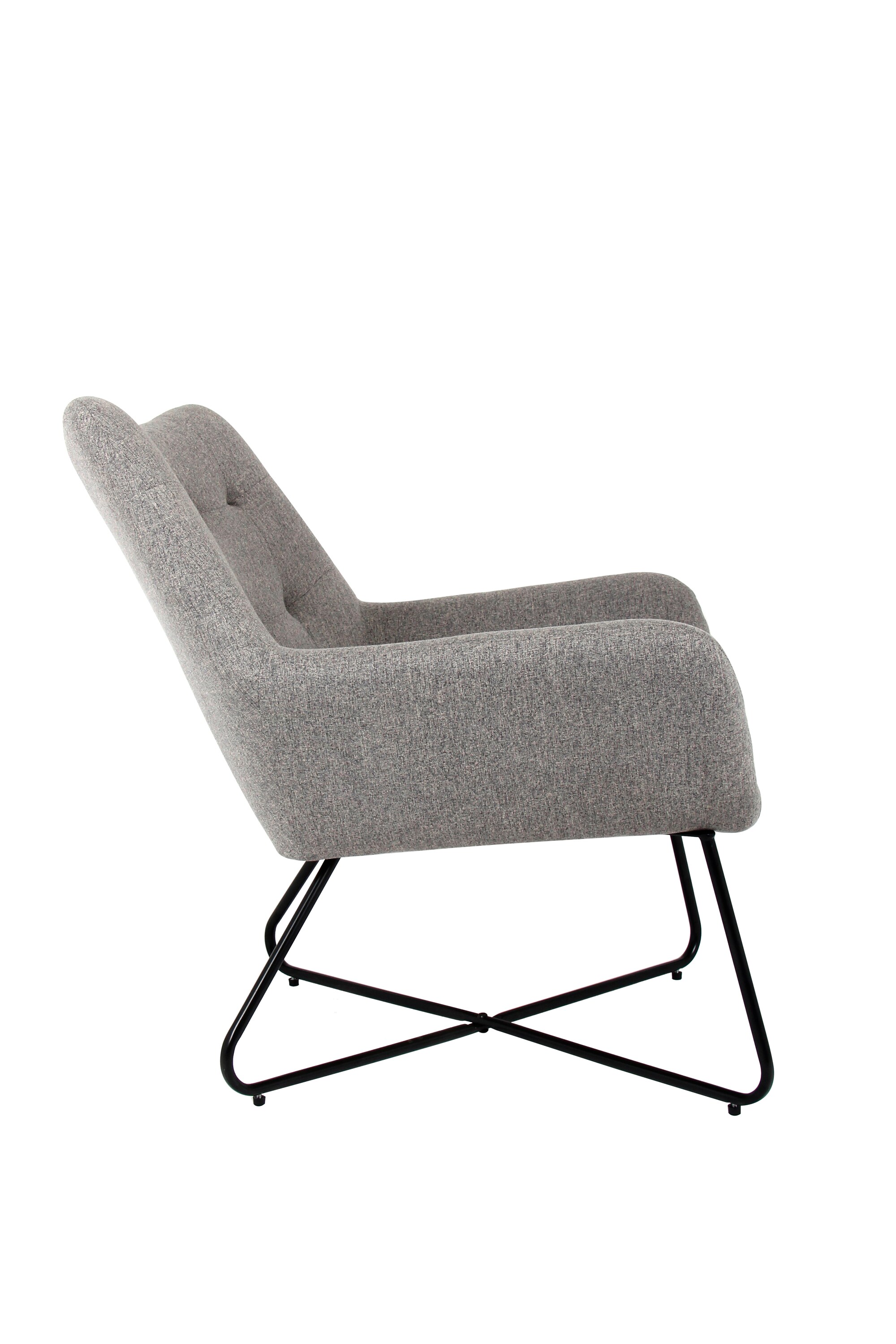 Fotoliu gri, panza, 86.5 x 80 x 75 cm  Turio