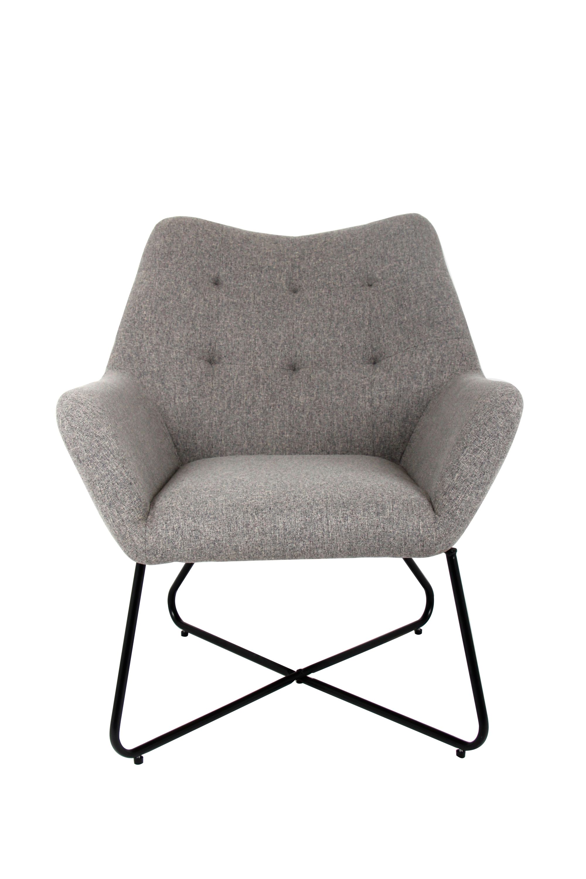 Fotoliu gri, panza, 86.5 x 80 x 75 cm  Turio