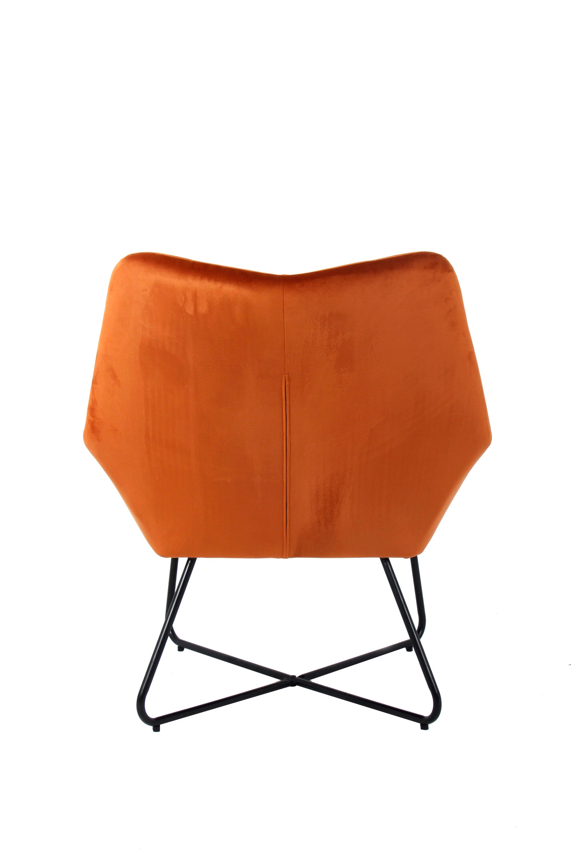 Fotoliu portocaliu, catifea, 86.5 x 80 x 75 cm  Turio