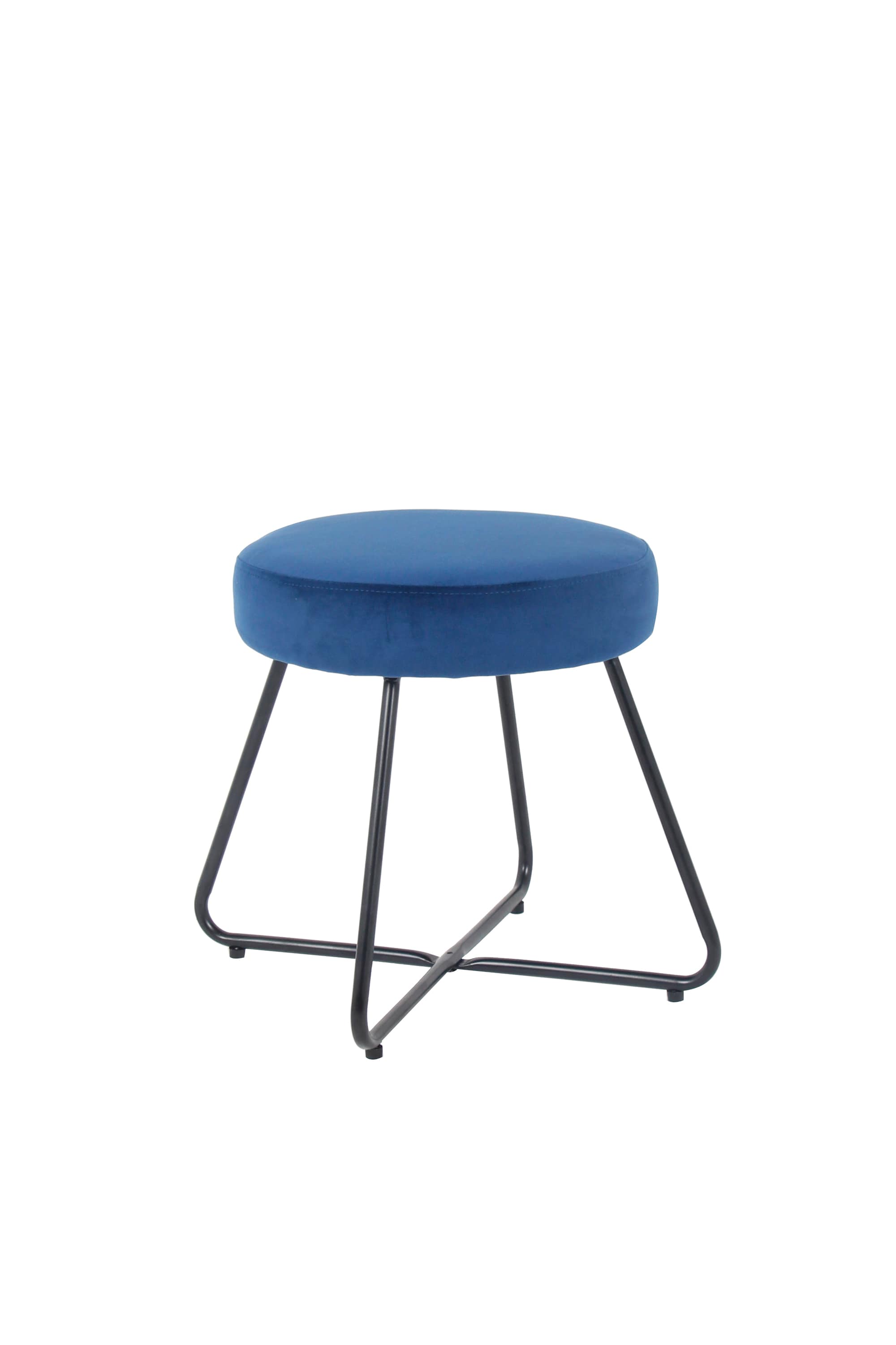 Taburet albastru, catifea, 40 x 48 cm  Turio