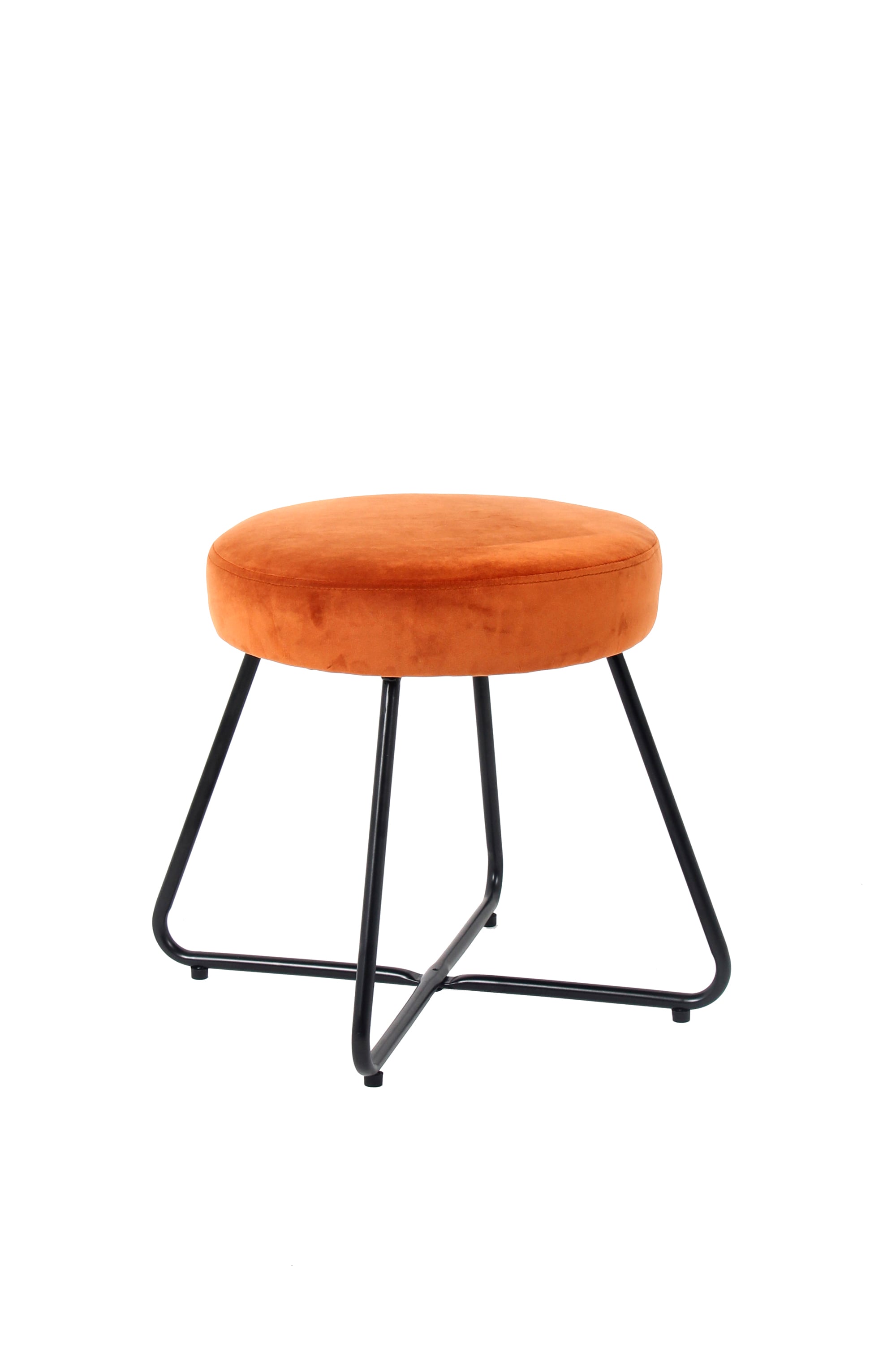 Taburet portocaliu, catifea, 40 x 48 cm  Turio