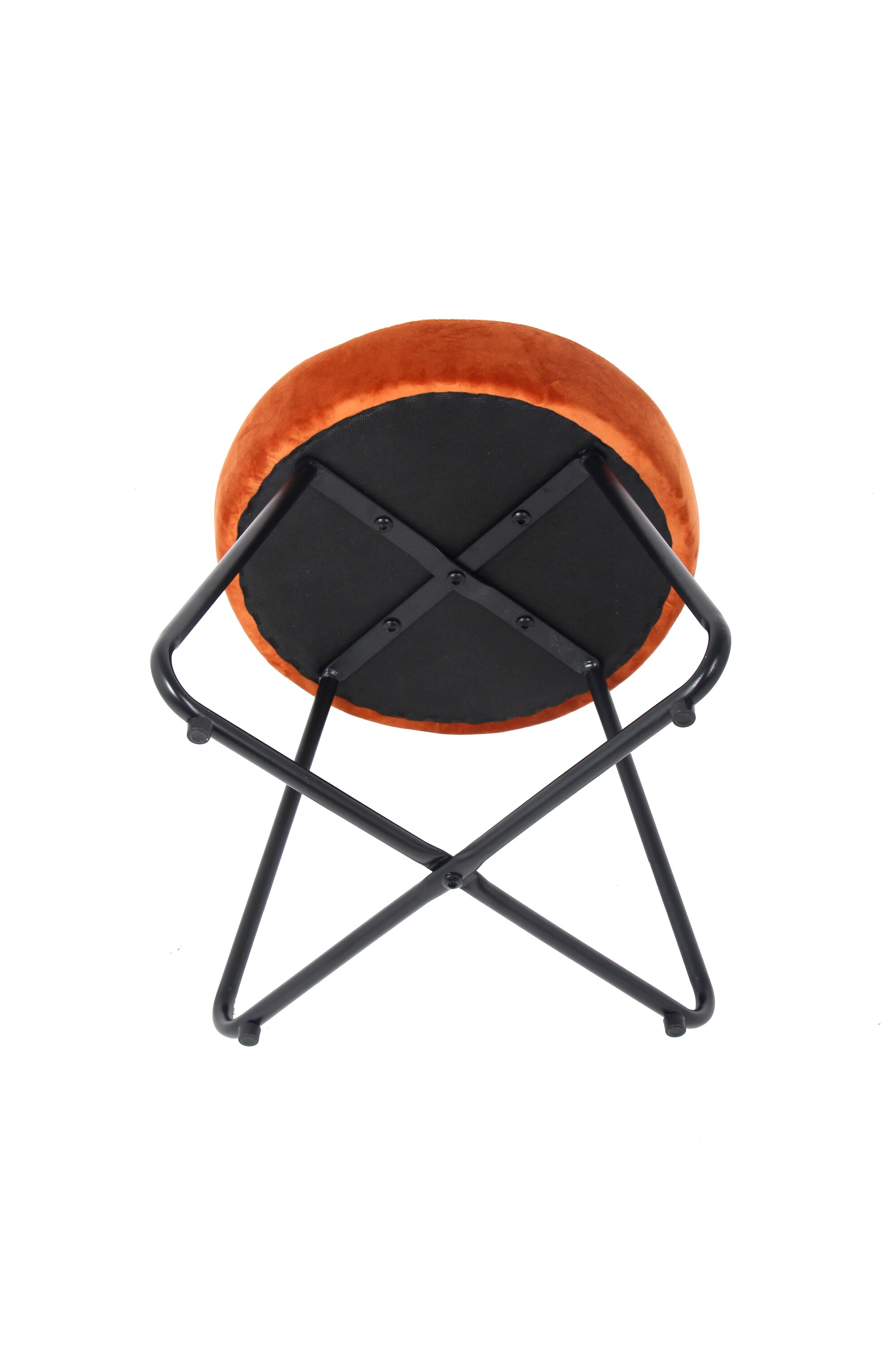 Taburet portocaliu, catifea, 40 x 48 cm  Turio