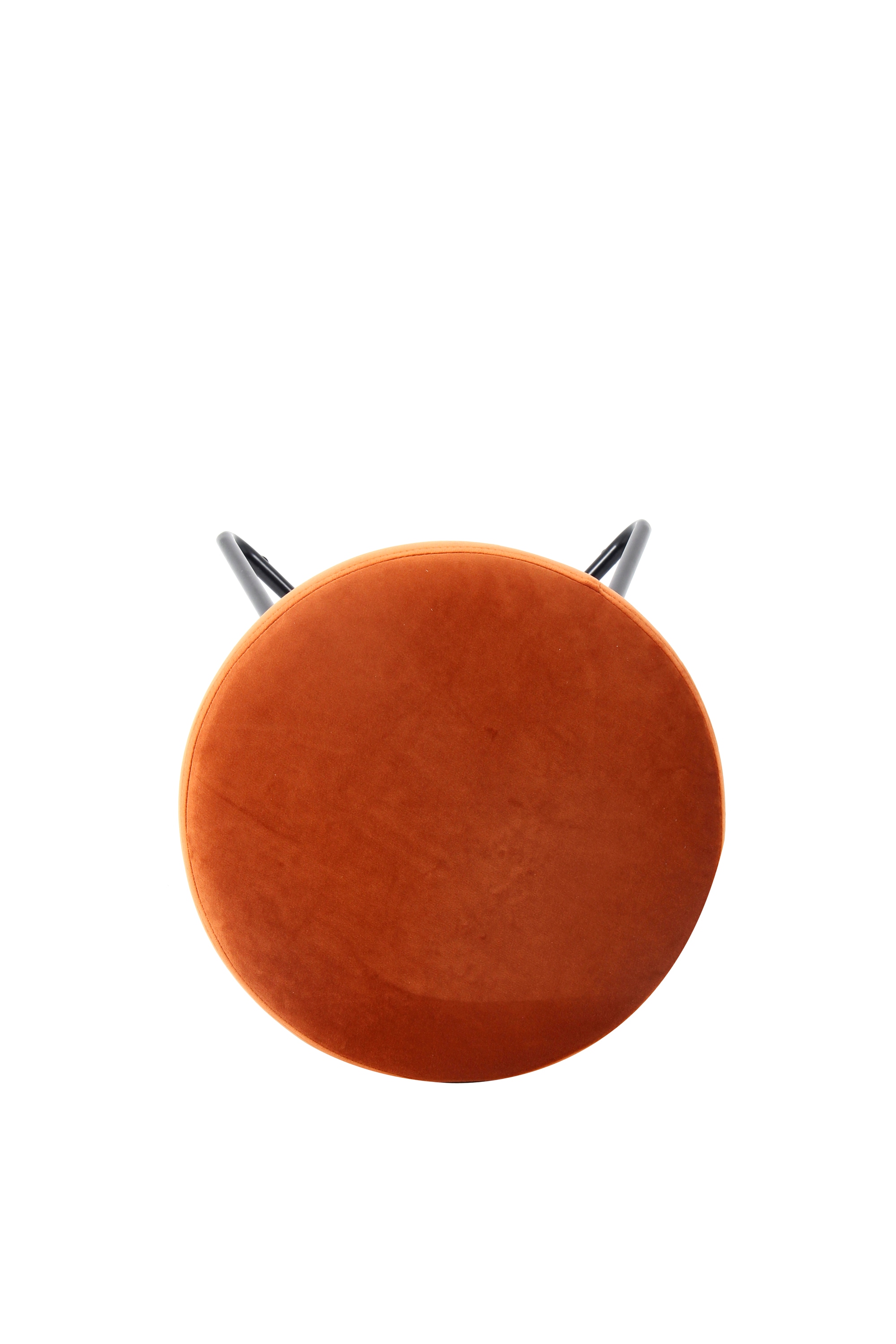 Taburet portocaliu, catifea, 40 x 48 cm  Turio