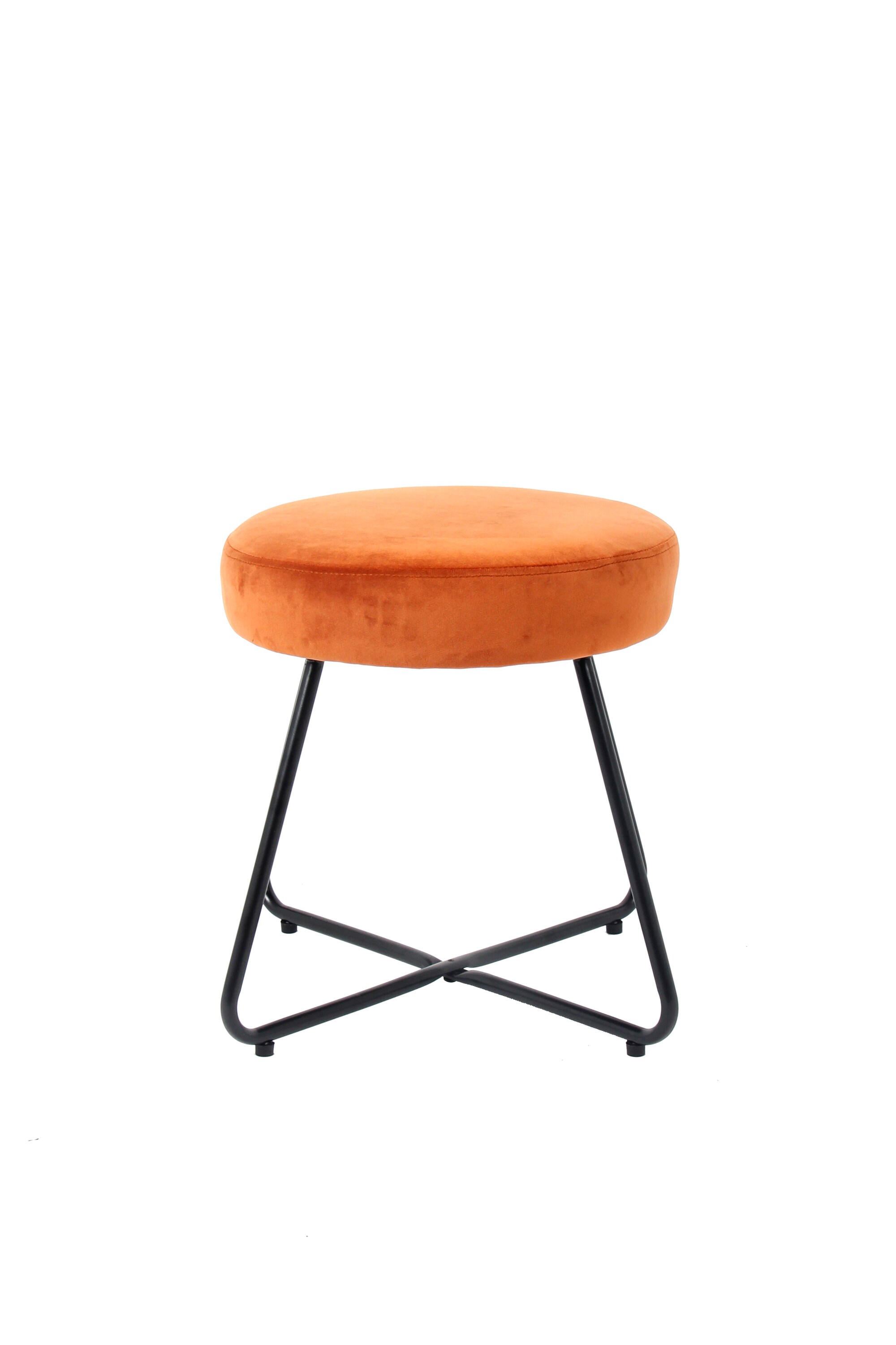Taburet portocaliu, catifea, 40 x 48 cm  Turio