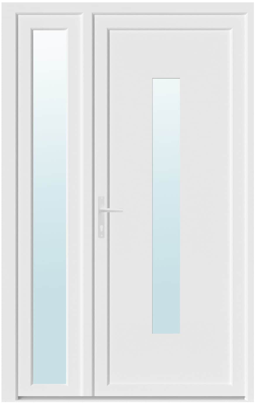 Usa exterior, cu geam, dreapta, PVC, 120 x 205 cm, alb