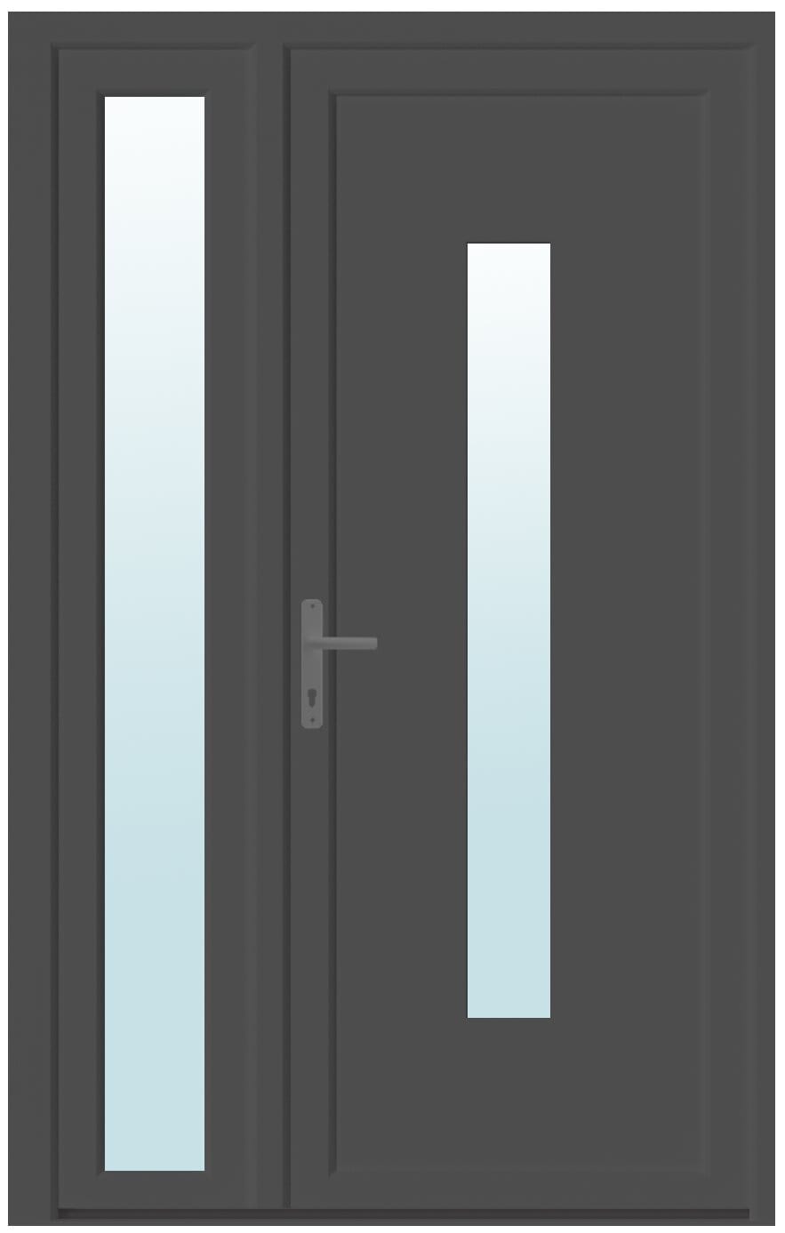 Usa exterior, cu geam, dreapta, PVC, 120 x 205 cm, antracit