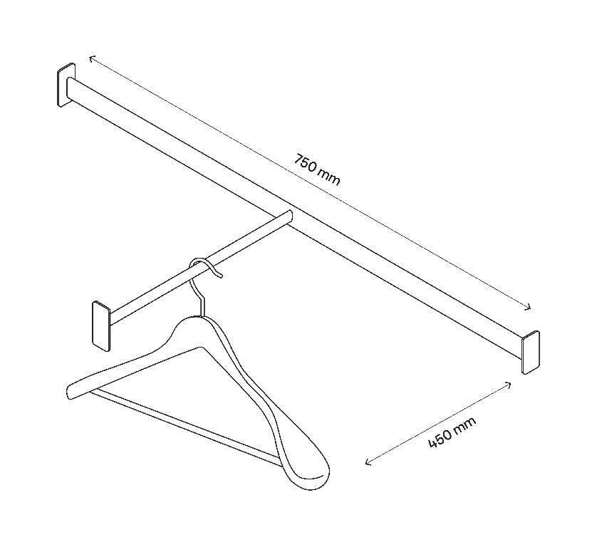 Maner Frontal Bar D450Mm W750  GoodHome Atomia