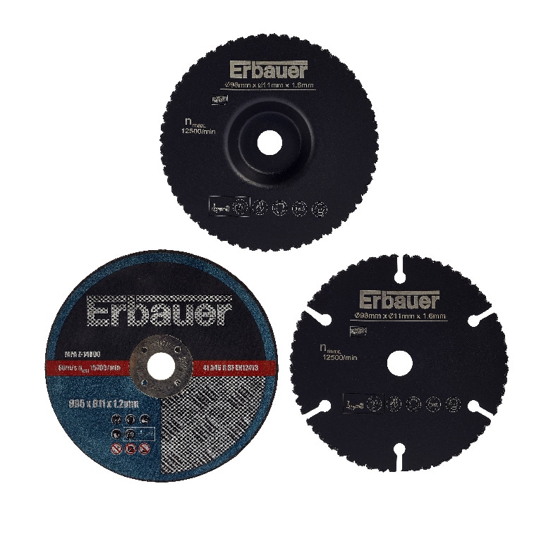 Set 3 discuri de taiere Erbauer, pentru metal, lemn si plastic