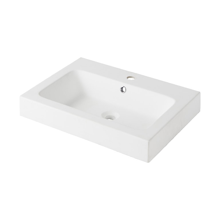 Lavoar baie GOODHOME Duala, rasina, 60 x 45 cm, alb mat