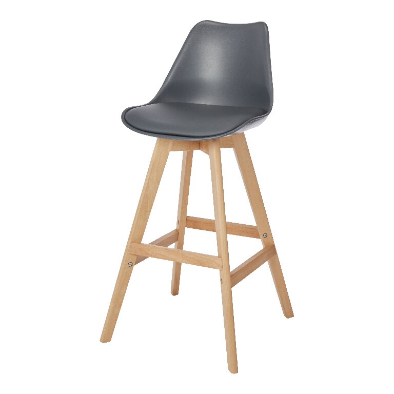 Scaun bar GOODHOME Pitaya, 43.5 x 50.5 x 100.5 cm, gri inchis