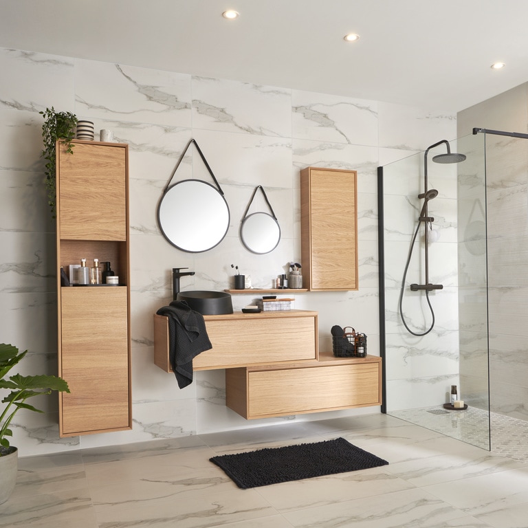 Coloana baie suspendata, stejar, 40 x 170 x 36 cm GoodHome Avela