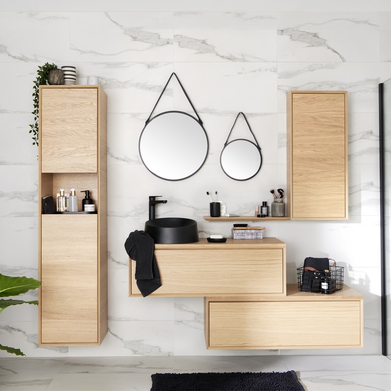 Coloana baie suspendata, stejar, 40 x 170 x 36 cm GoodHome Avela