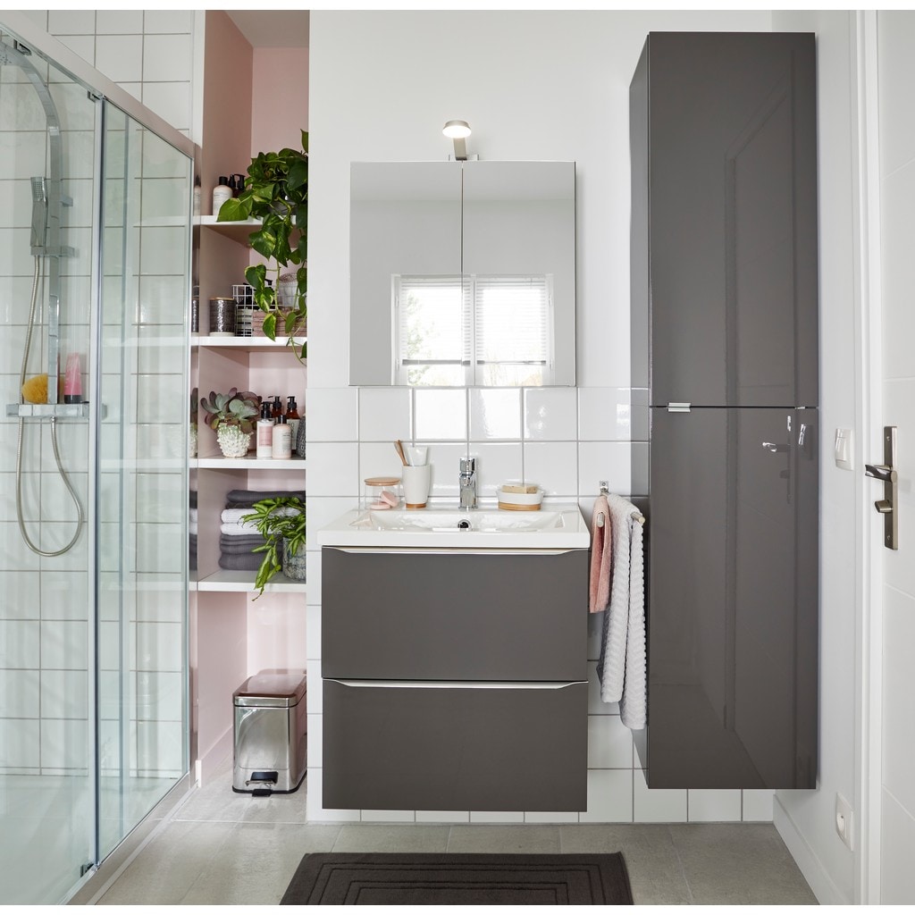 Baza pentru lavoar, suspendata, Antracit, 60 x 60 cm  GoodHome Imandra