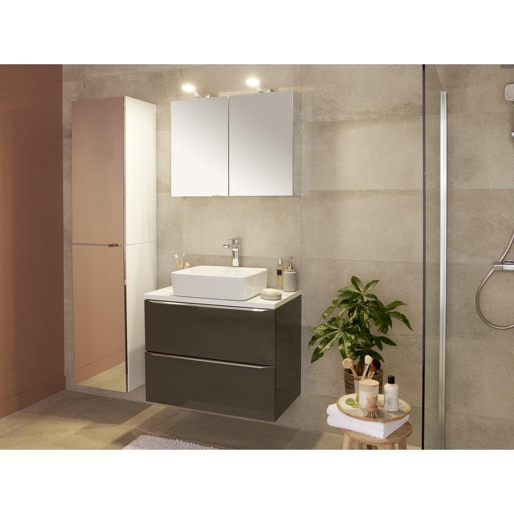 Baza pentru lavoar, suspendata, Antracit, 80 x 60 cm  GoodHome Imandra