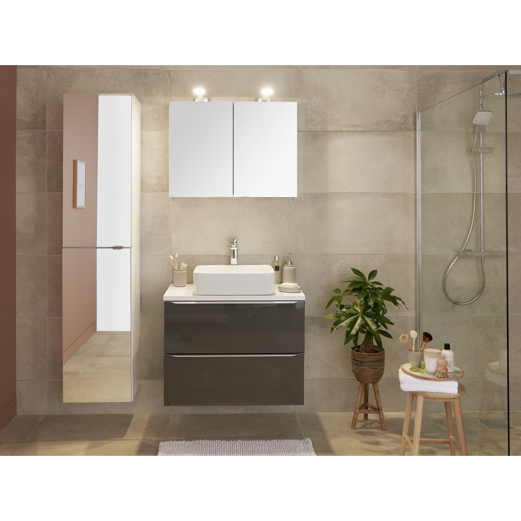 Baza pentru lavoar, suspendata, Antracit, 80 x 60 cm  GoodHome Imandra