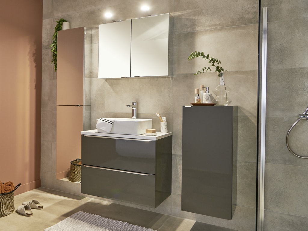 Dulap baie suspendat, antracit, 90 x 40 x 15 cm GoodHome Imandra