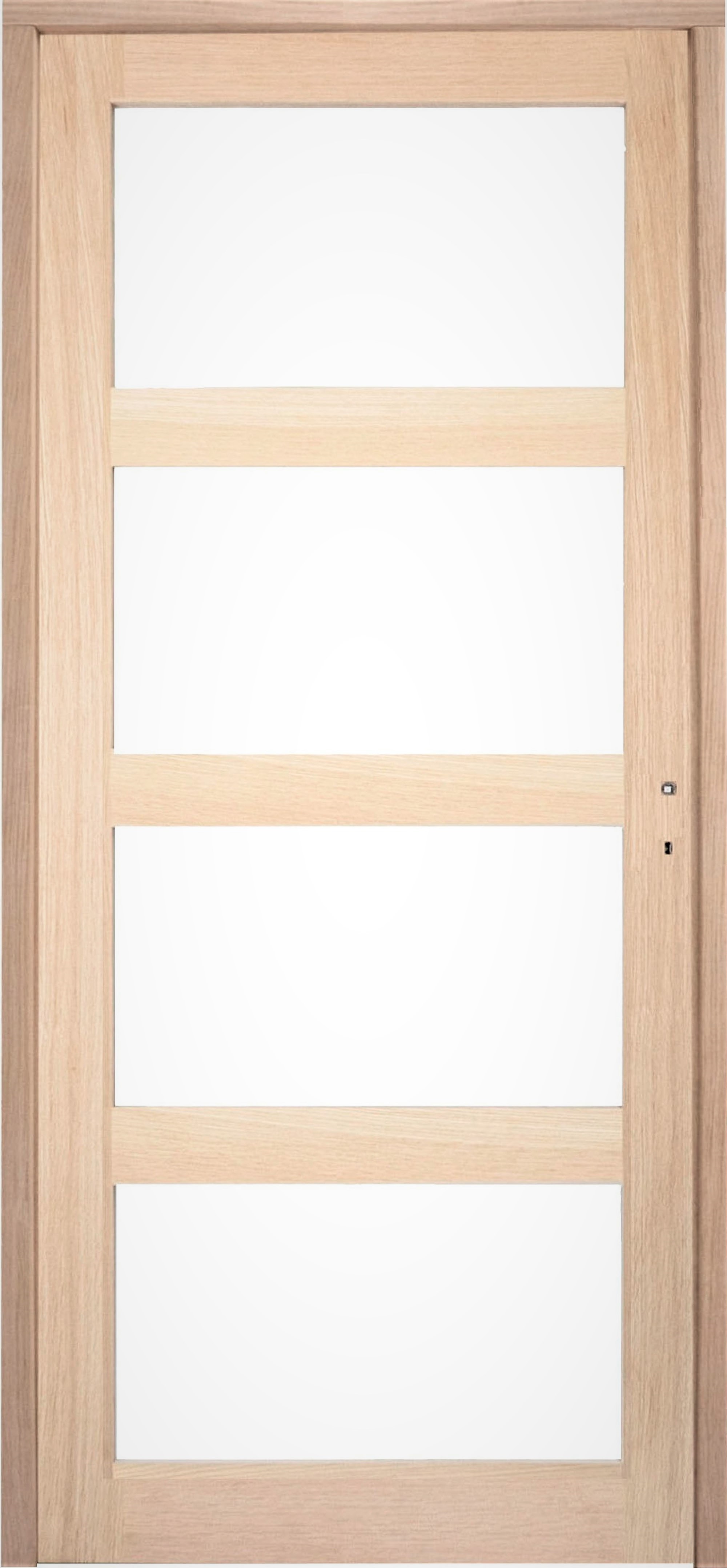 Usa interior GOODHOME Connemara, cu geam, stanga, MDF, 68 x 203 cm, maro