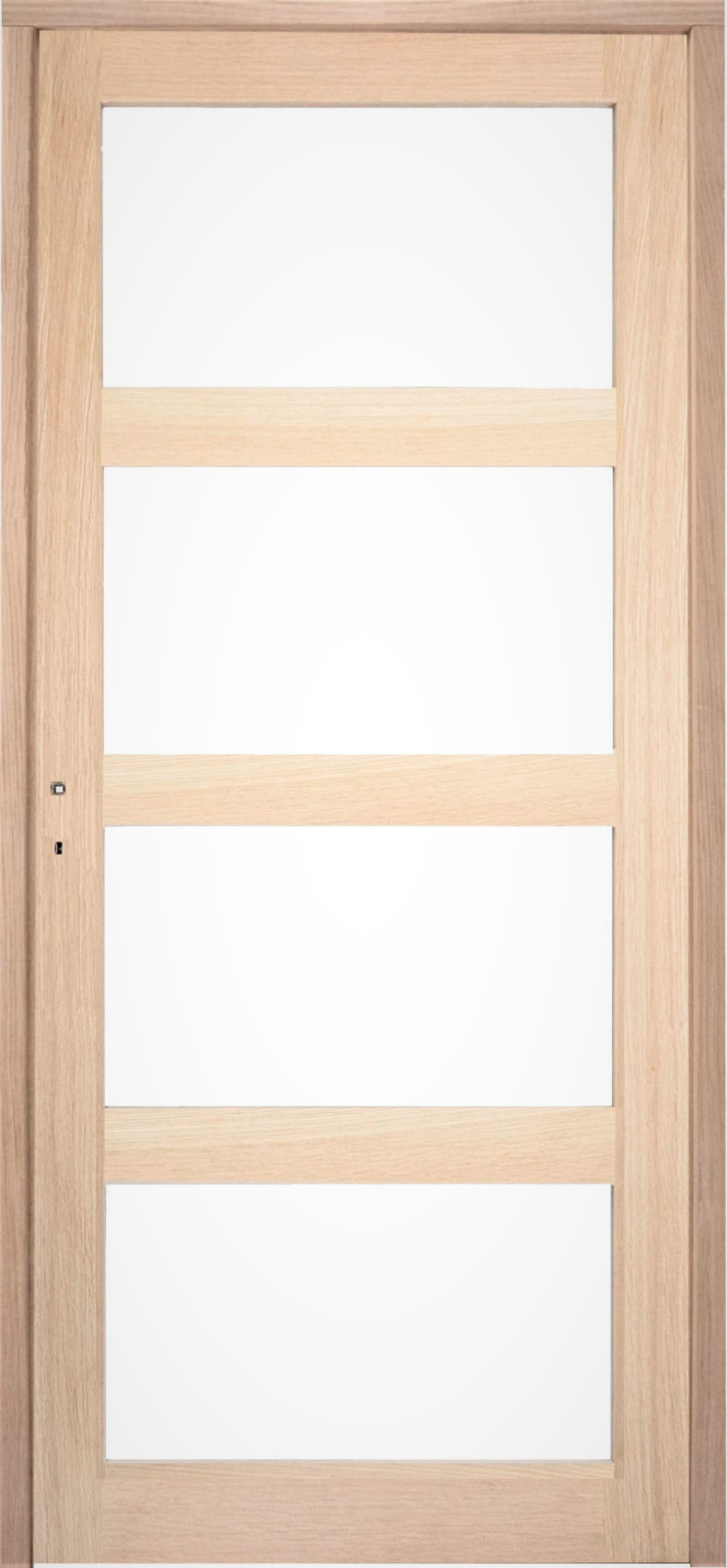 Usa interior GOODHOME Connemara, cu geam, dreapta, MDF, 88 x 203 cm, maro