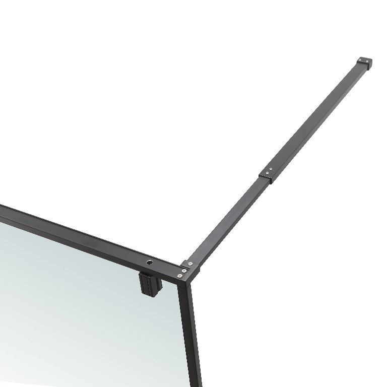 Paravan dus GOODHOME Ezili, sticla, 120 x 195 cm, profil negru