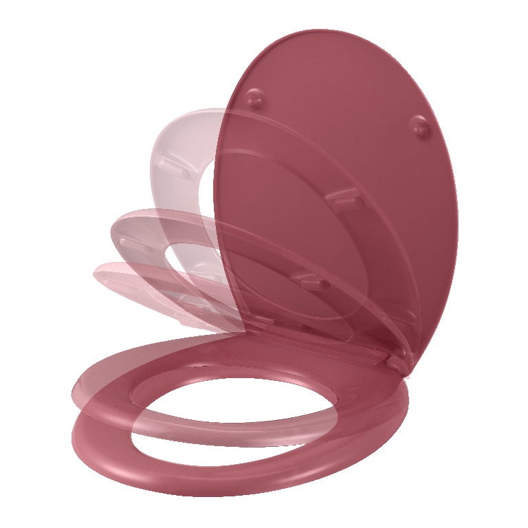 Capac wc, rotund, rosu, inchidere lenta  GoodHome Genoa